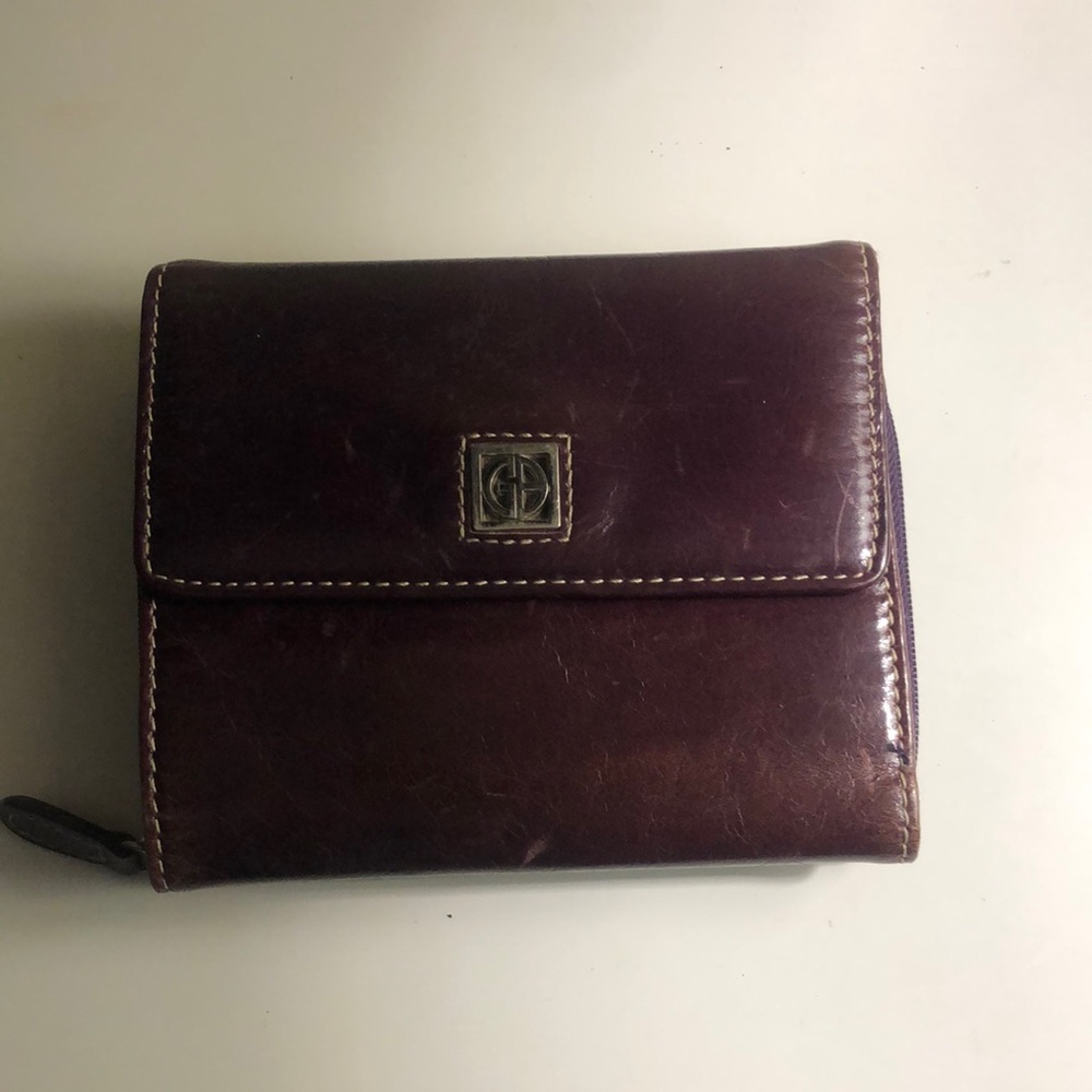 Giani Bernini purple leather wallet lots of room used by great shape